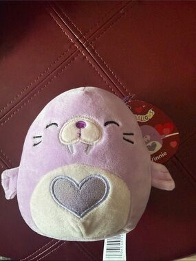 Squishmallows Lavender and Cream Heart Plush